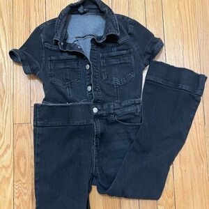 Forever 21 Kids Charcoal Denim Jumpsuit